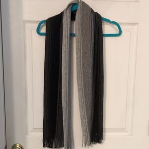 Black and Gray Striped Scarf